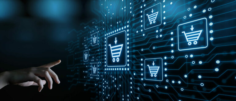 Hologramm mit Einkaufswagen